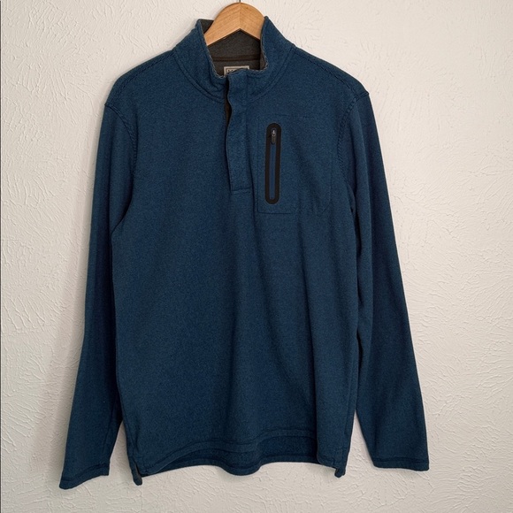 L.L. Bean Other - L.L.Bean Men’s Blue Quarter Button Pullover Fleece Sweater – Size medium regular